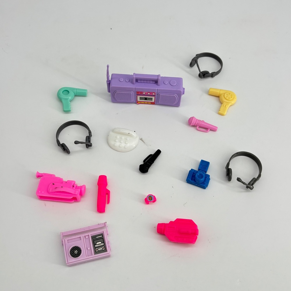 VTG‎ Barbie Doll Old Technology Accessories Lot Boombox Video Camera Headphones